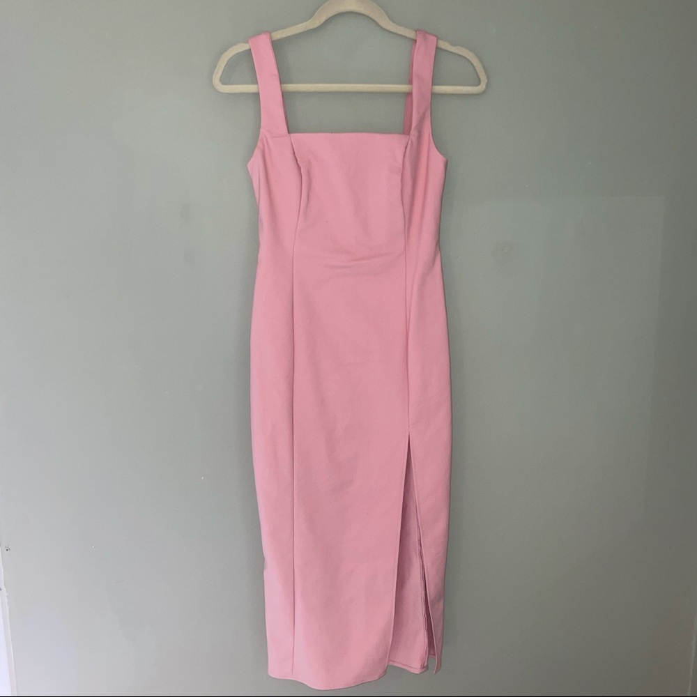 Hello Molly pink midi dress with leg slit